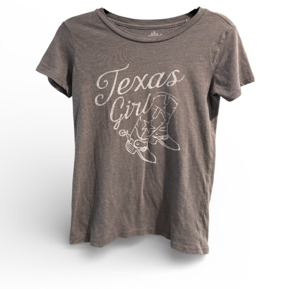 Texas‎ True Threads Texas Girl Cowboy Boots Graphic Tee Brown XS